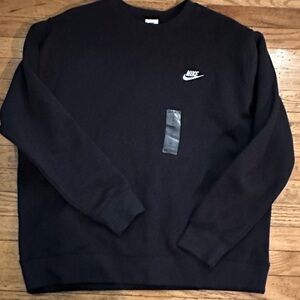 Nike Men's Black Club-fleece Crewneck Sweater
